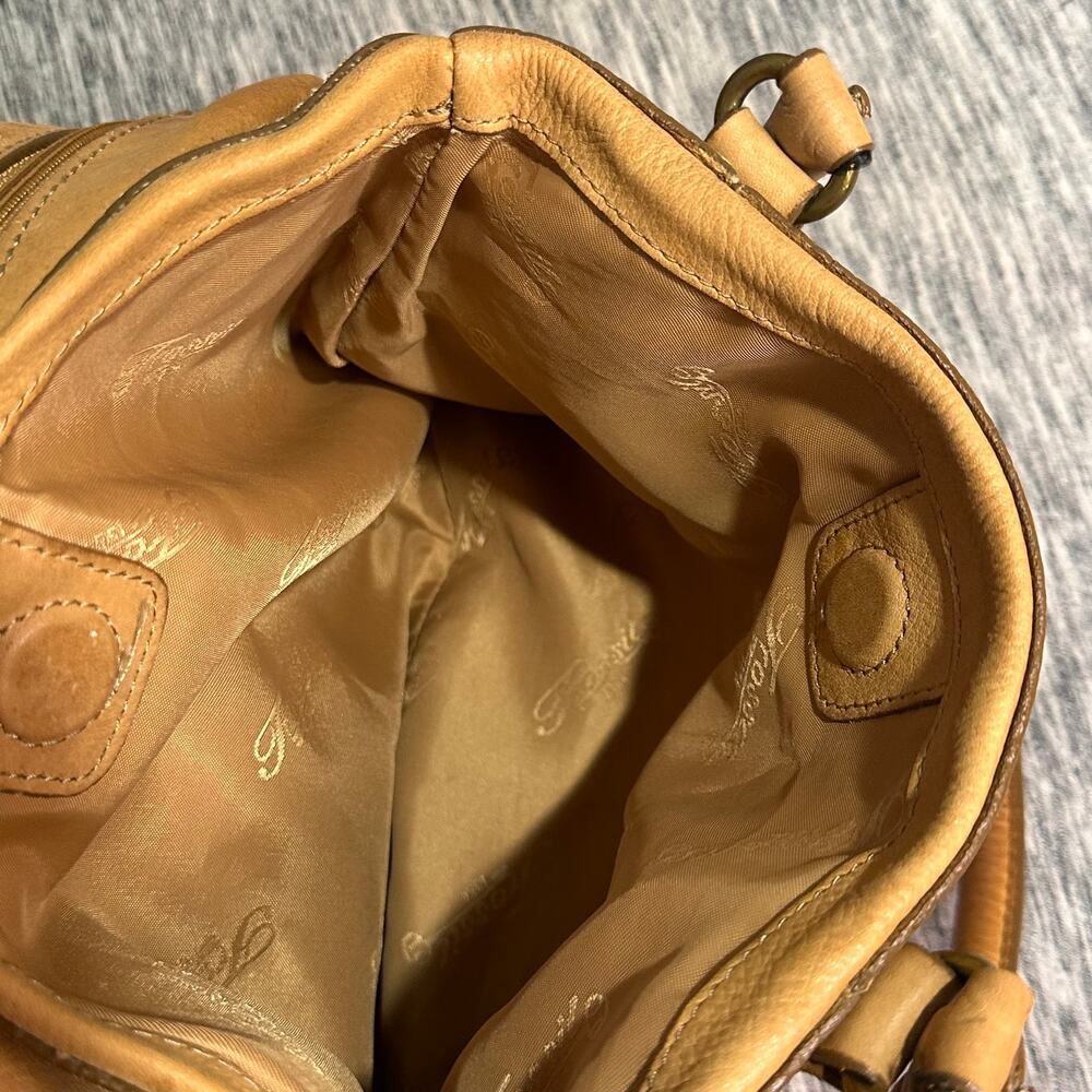 Fossil Camel Brown Leather Satchel Shoulder Bag Vintage Boho Everyday Purse - Picture 10 of 14